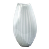 Cased Glass Stripe Vase-Blue
