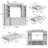 104.3 '' W Entertainment Center Equipped With Bookcase Open Shelves Multi Size Drawers Glass-1421890933