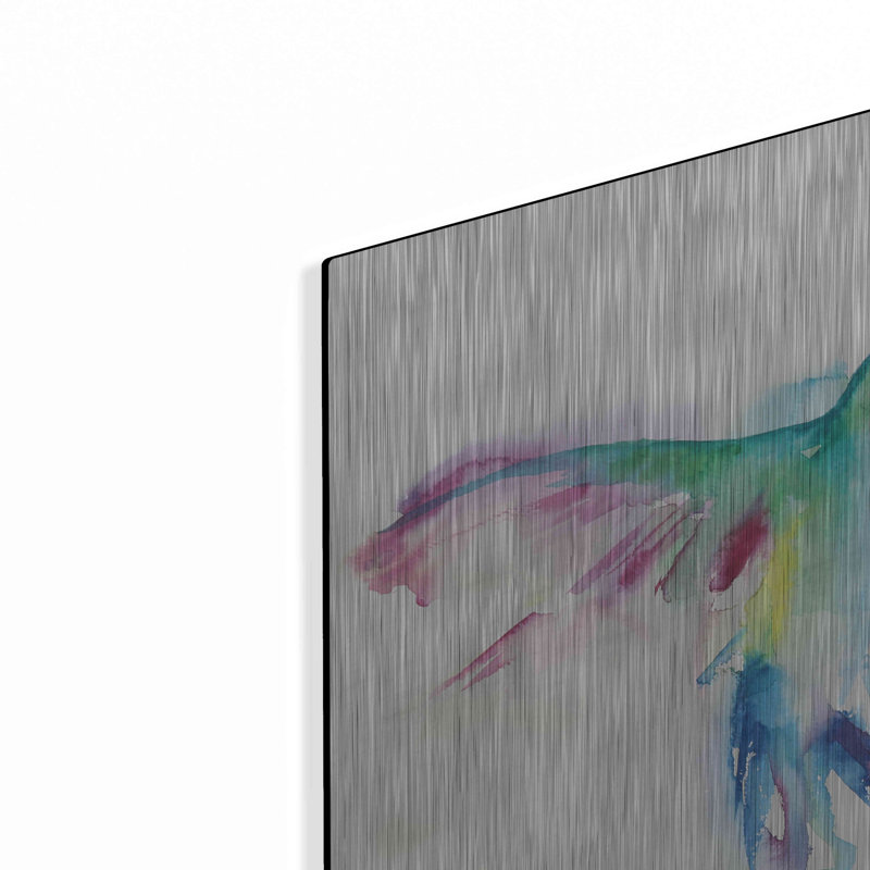 «Hummingbirds I» par Alan Majchrowicz - reproduction de dessin non encadrée sur métal, H 24 po x l 36 po x P 0,13 po