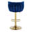 Swivel Adjustable Height Bar Stool with Woven Backs and Gold Base-115229941