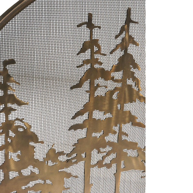 Pare-étincelles 3 panneaux Tall Pines, H 30 po x l 50 po, Cuivre antique