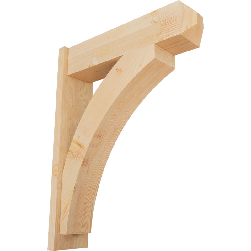 Thorton Craftsman Rustic Wood Outlooker,  28" D x 36" H , 7 1/2" W Douglas Fir (Smooth)