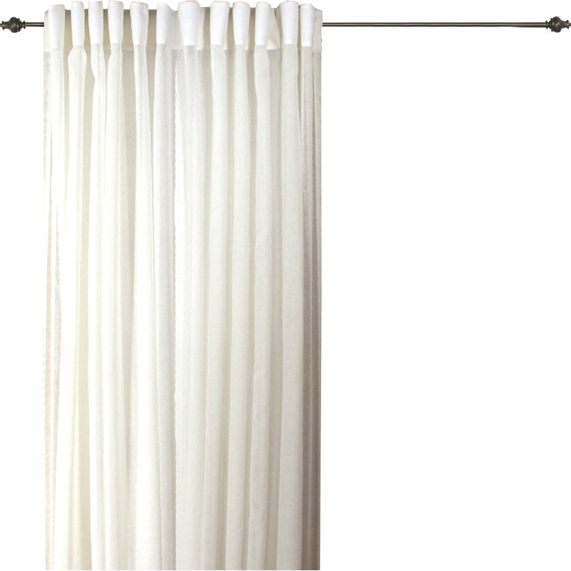 Aonan Semi Sheer Curtain Single Panel, Ivory
