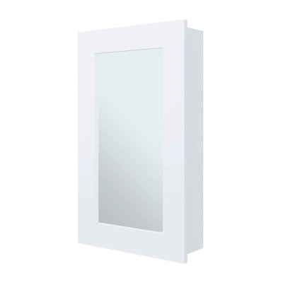 Armoire murale blanche avec miroir et 3 tablettes pour un rangement optimal dans la salle de bain