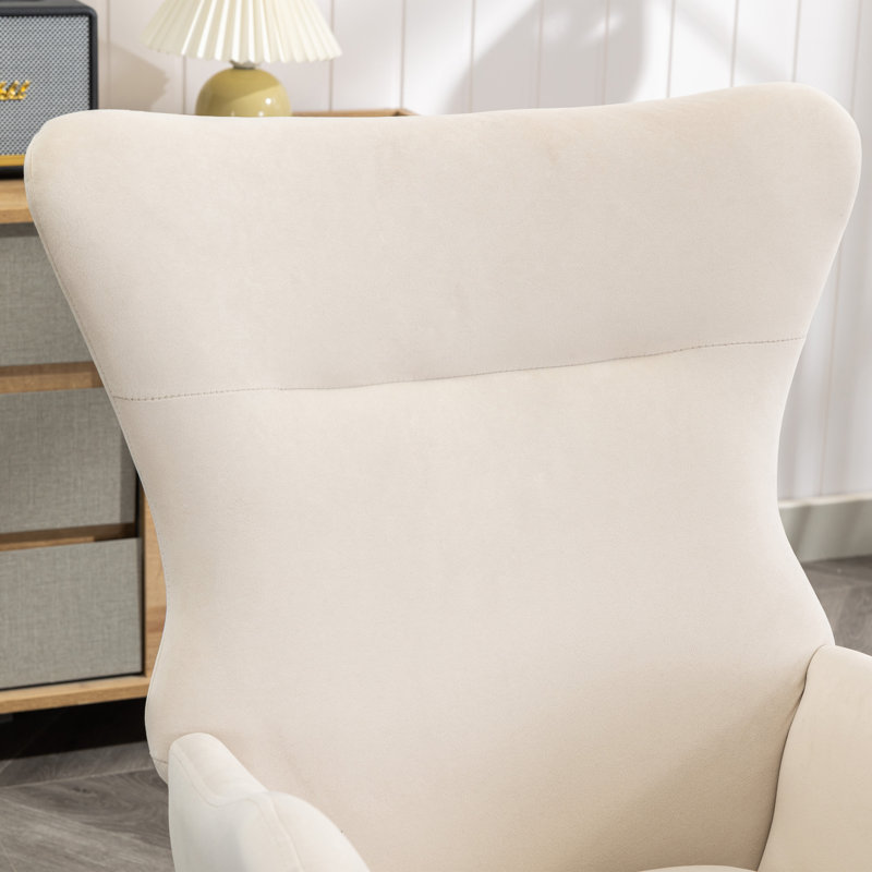 Chaise berçante Joury, Velours beige