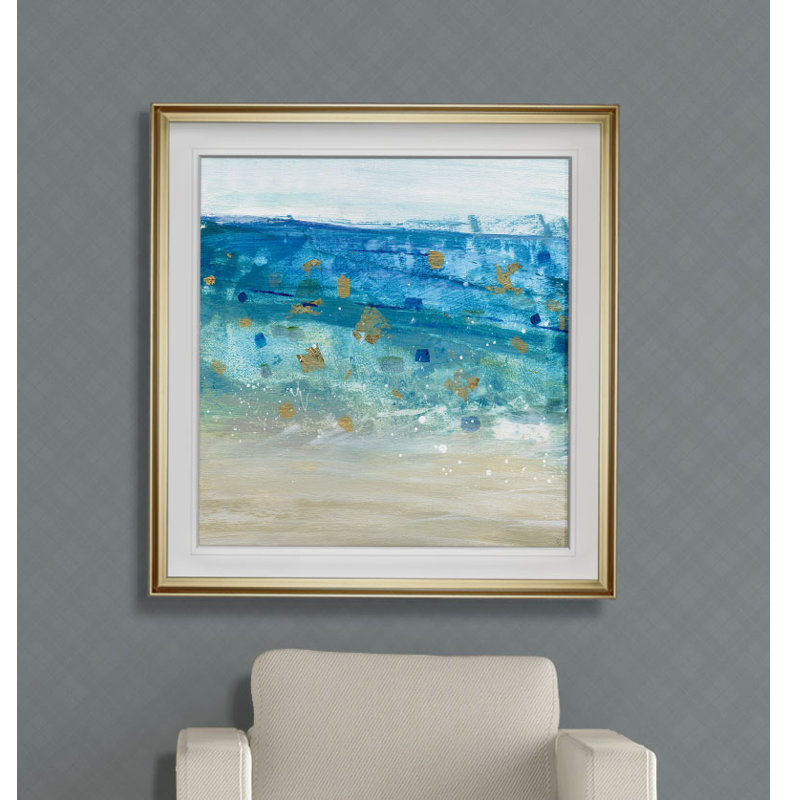 «Sea Glass Summer II», reproduction, H 23 po x l 23 po x P 1,5 po, Cadre doré