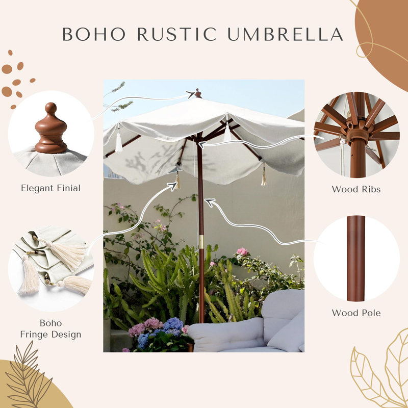 Parasol Loveah 81,5 avec contrepoids inclus, Ivoire