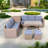 6-piece All Weather Pe Rattan Sofa Set With Adjustable Seat, Storage Box, Removable Covers And Tempered Glass Top Table