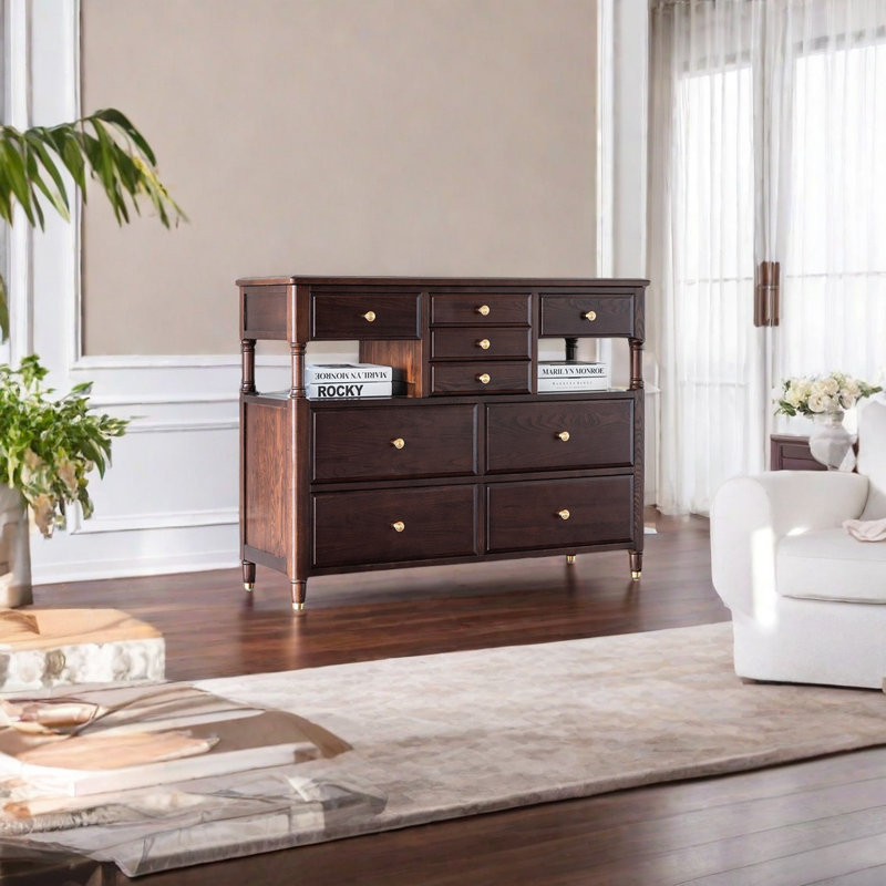 Modern Vintage Style Solid Wood Entrance Cabinet Solid Wood Accent Chest