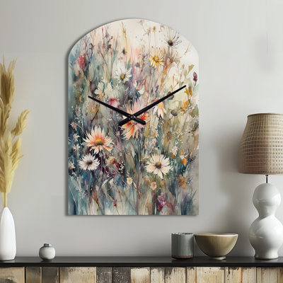Horloge murale 3D orange et verte Daisy Tranquility