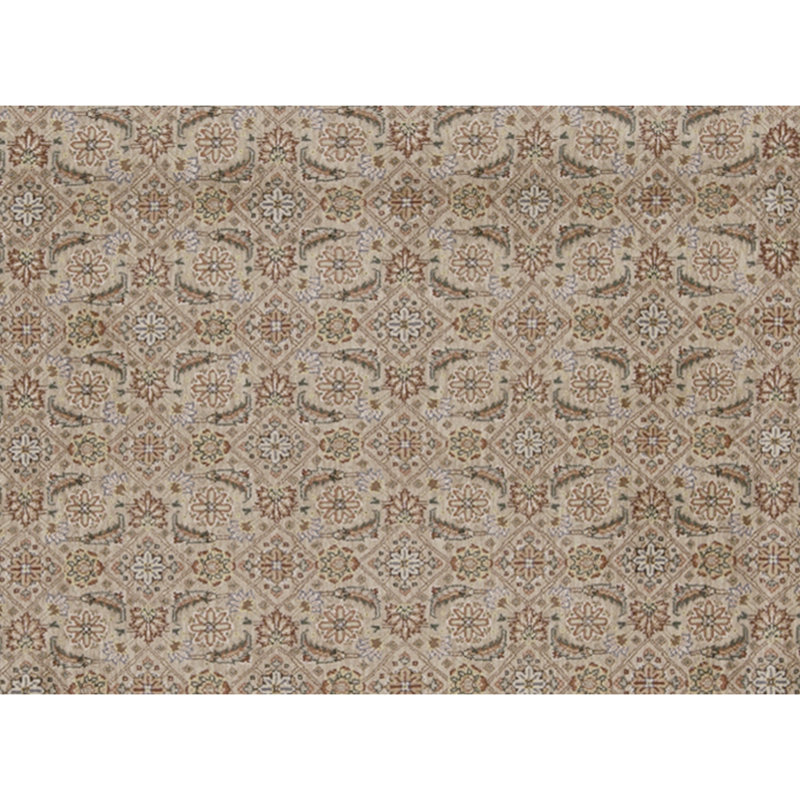 Tapis beige et noir noué à la main de haute qualité