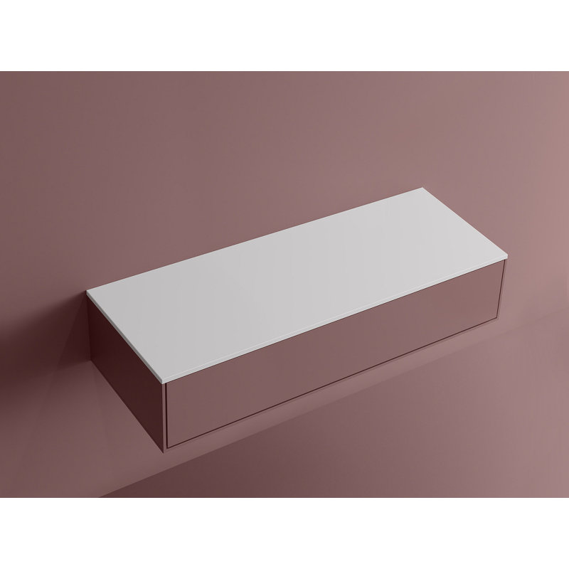 Plateau de meuble-lavabo en pierre reconstituée de 48 po 1/2 po - blanc mat, résistant aux taches et à la décoloration
