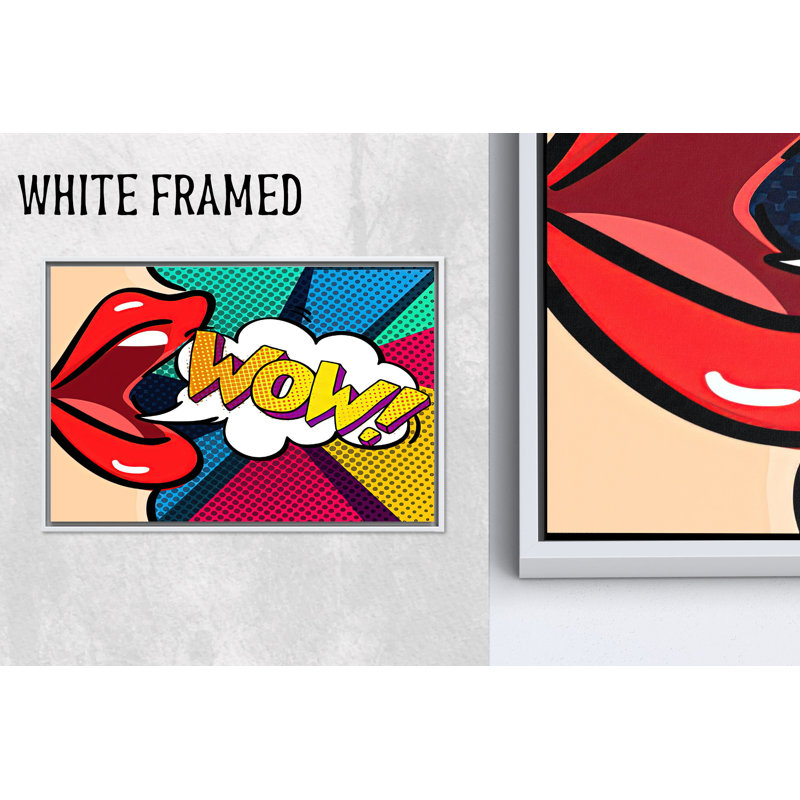Décoration murale moderne et colorée moderne: impression sur toile avec art pop WOW, 1P, 59,1 po H x 102,4 po l