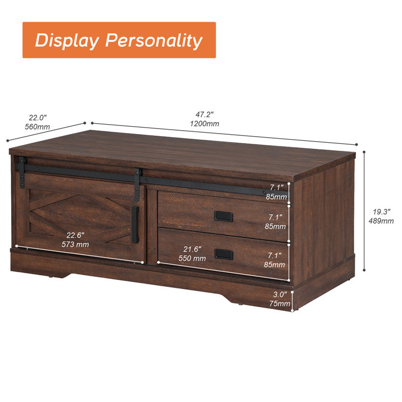 Table basse Laziza, Brun, Brun