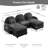 Teddy Fabric U-Shaped Cloud-like 3-Seater Modular Sectional Sofa, Curved Backrest & Armrests, 2 Moveable Ottomans, Double-Layer Cushion with Lumbar Pillows for Supportive Comfort-165575489