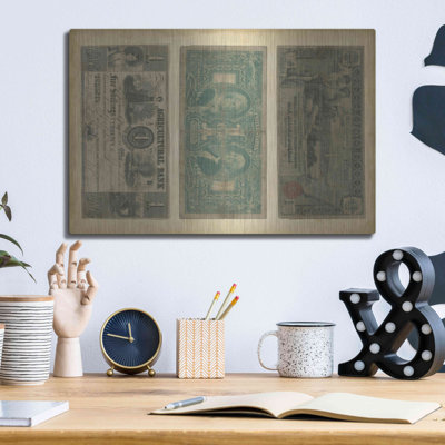 'Antique Currency V' by Vision Studio Metal Wall Art