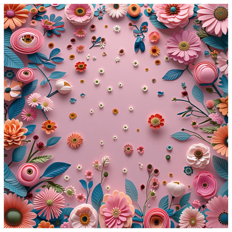 Housse de couette florale en papier, Grand lit