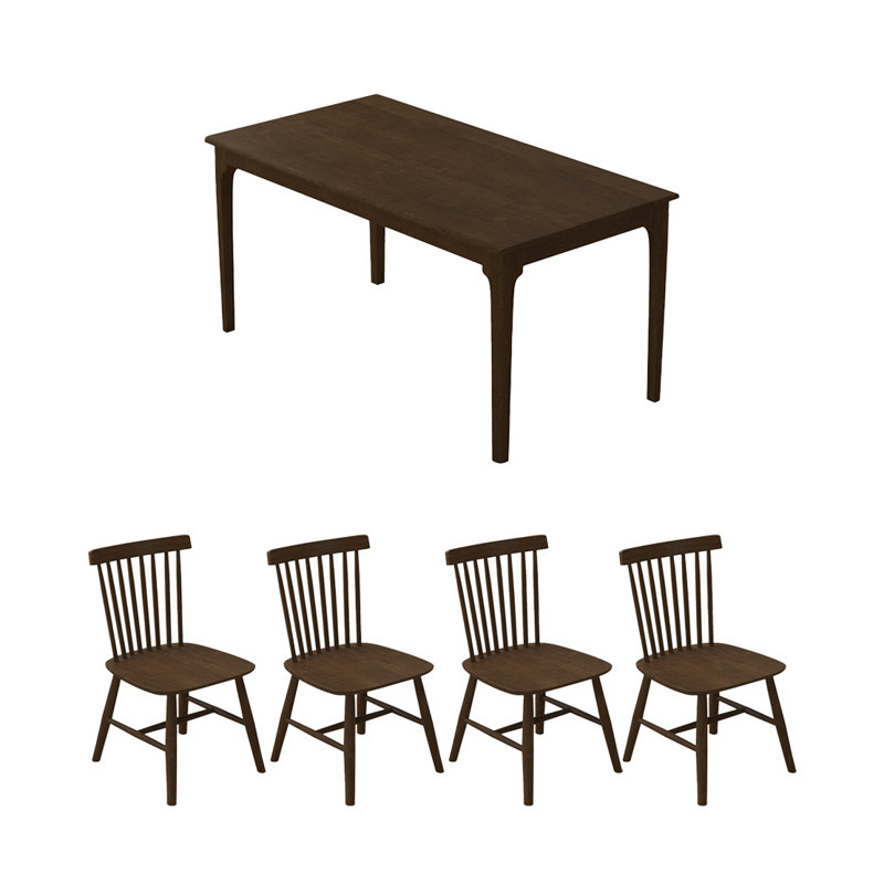 Ensembles de table en bois massif robustes et durables, 5, Brun