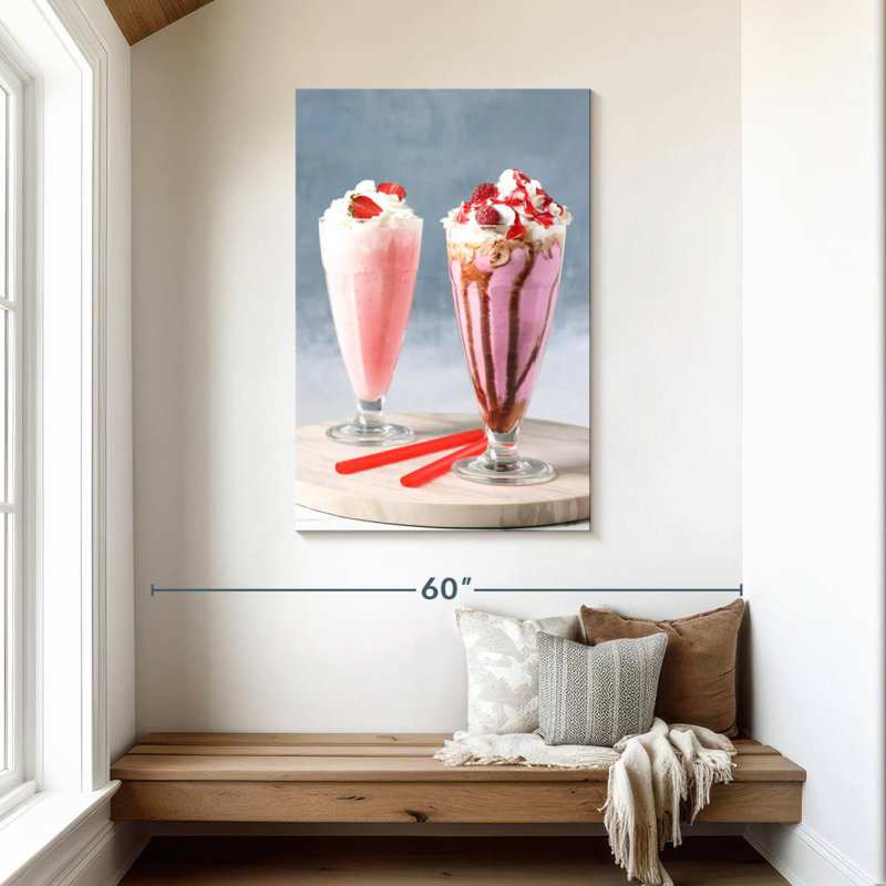 Yarlin Pink Berry Milkshakes, 45" H x 30" W