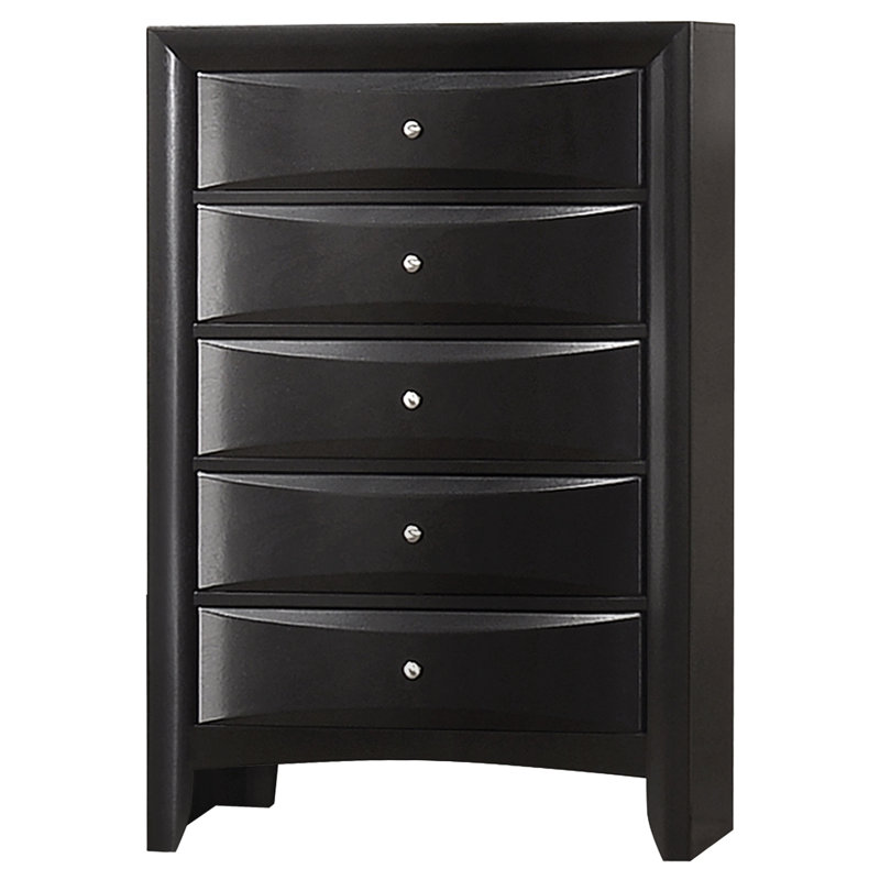 Commode de chambre à 5 tiroirs Kim Noir
