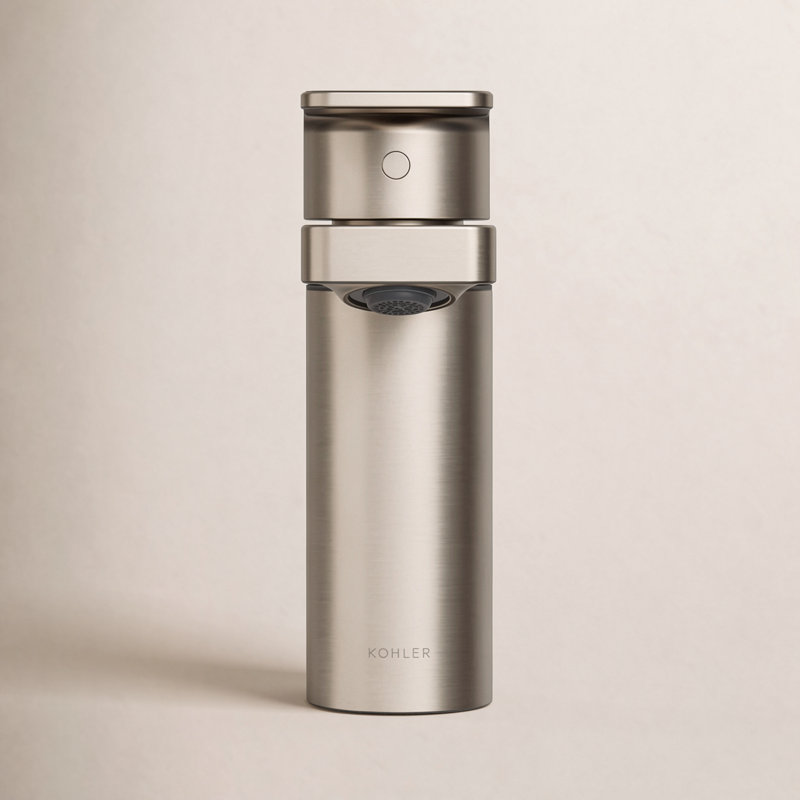 Robinet de salle de bain monotrou avec drain, Nickel brossé éclatant