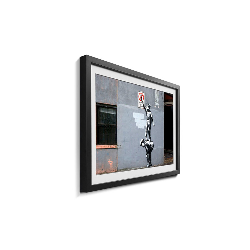 Streetart Spray Crime by Banksy - Single Picture Frame Print, 44cm H x 64cm W x 2.2cm D