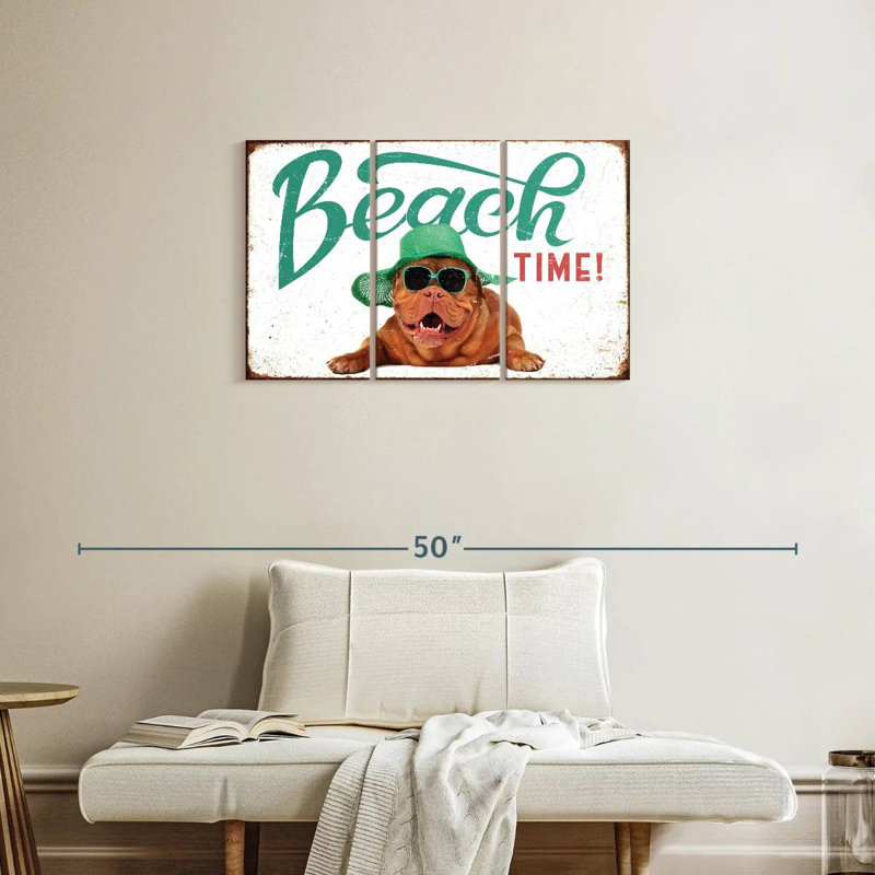Chien prêt pour la plage, 20" H x 33" W