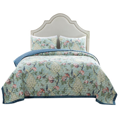 Greenland Home Fashions Pavona Jade 2-Piece Twin Size Quilt Set 68x88 + 20x26