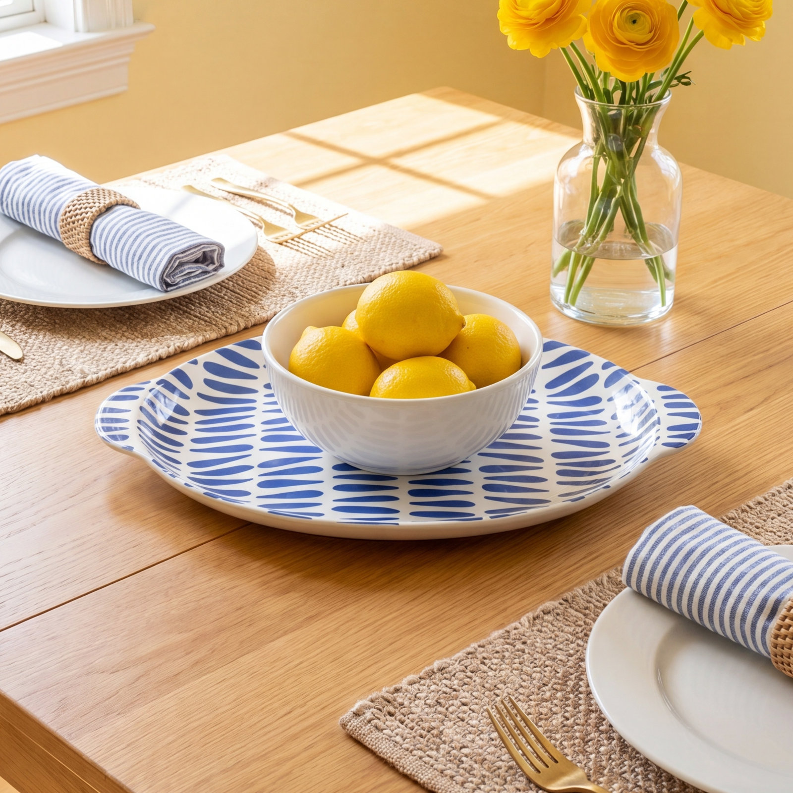 Coton Colors Drop Handled Oval Platter