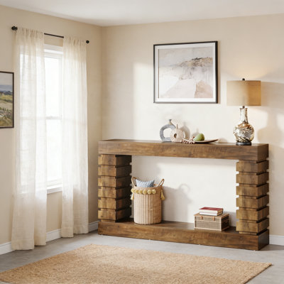 70.8" Wood Console Table, Rectangular Sofa Table For Entryway Or Living Room