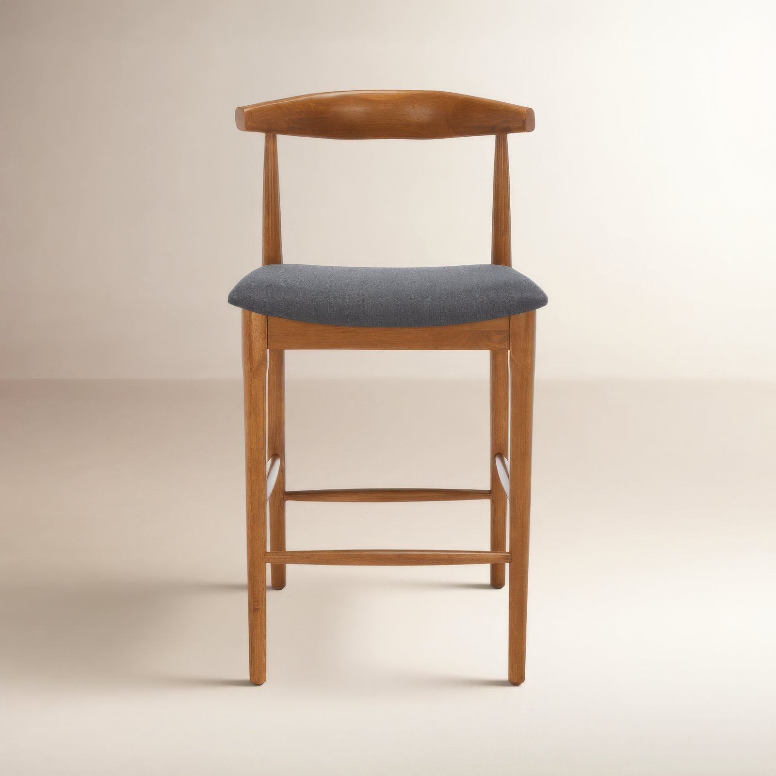 Hank Bar Stool, Walnut, Dark Gray, Counter Stool (25.67" Seat Height)