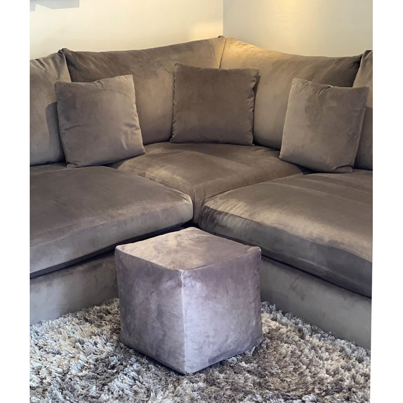 Velvet Refillable Classic Bean Bag, Grey