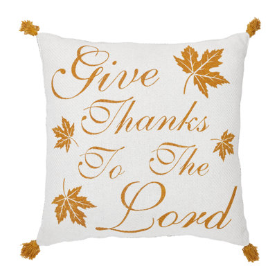 Harvest Blessings Tassels Cotton Reversible Throw Pillow