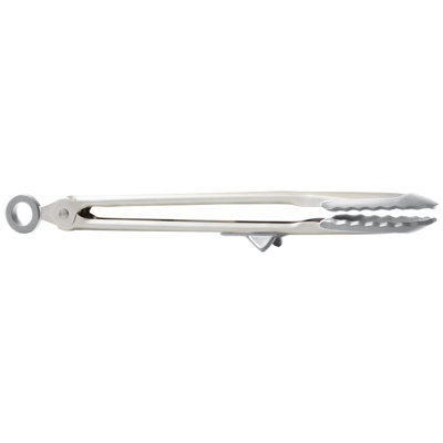 Tovolo Tip Top Silicone Tongs 13.25 Inch for Cooking, Grilling, and Serving, Oyster Gray