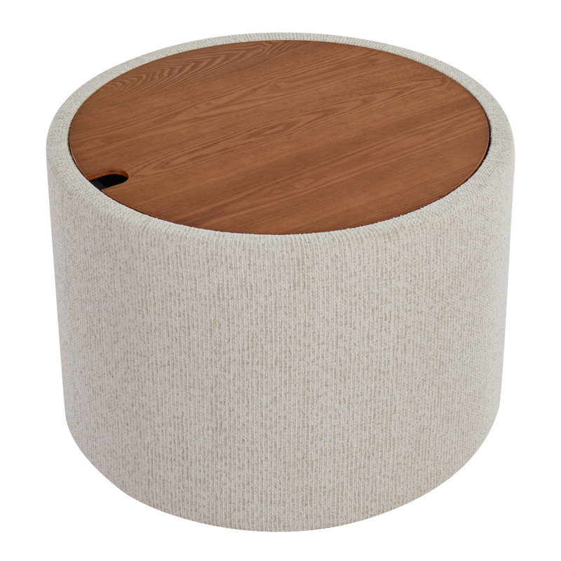 Table-plateau avec rangement Alvena, Crème
