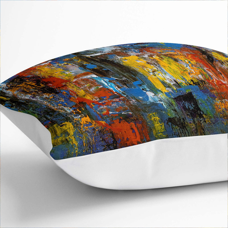 Abstract Square Throw Cushion, White, 40 x 40 cm