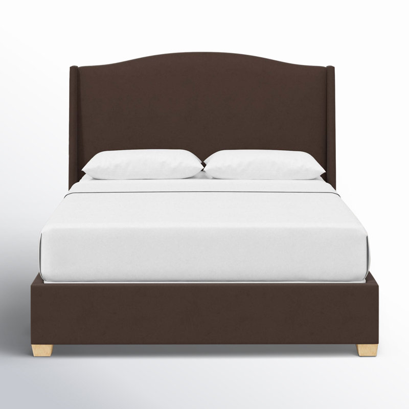 Lit plateforme tapissier Allis, Très grand, Velours chocolat classique