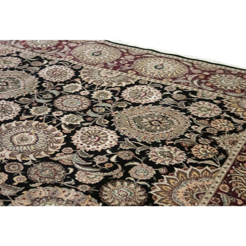 Tapis rectangulaire en laine noué à la main