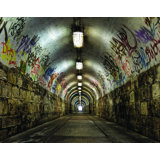 Grunge Tunnel 6-Panel Wall Mural 8.2' H x 125.1" W