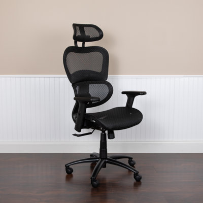 Office Chair with Synchro-Tilt, Adjustable Headrest, Lumbar Support, and Pivot Arms