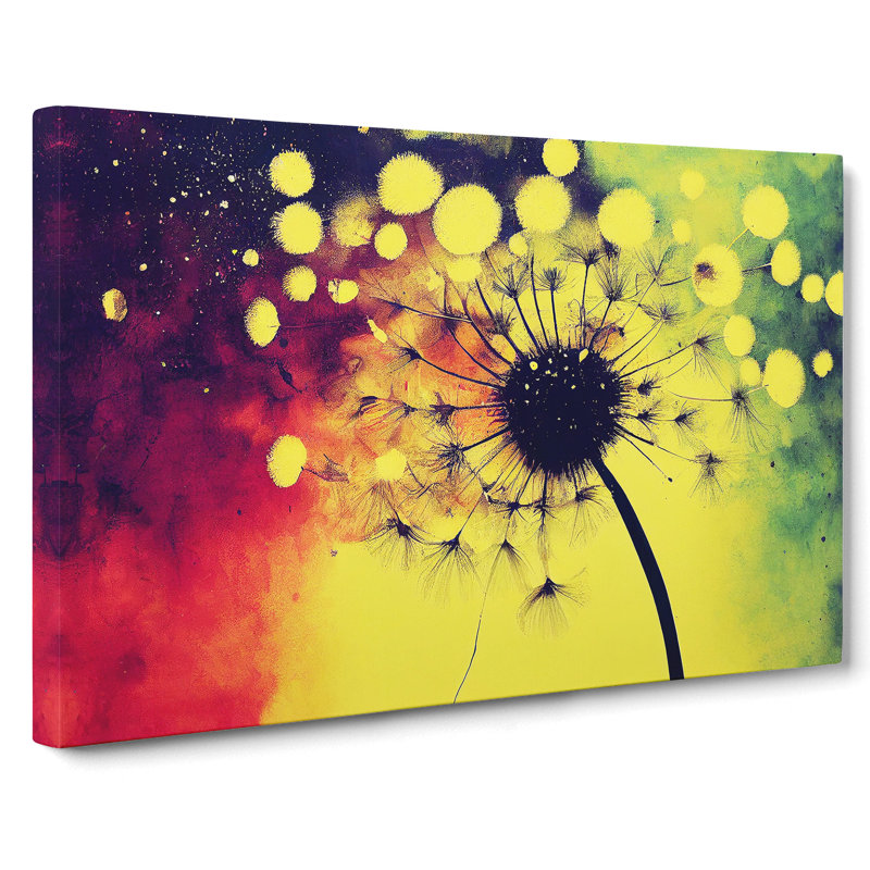Dandelion Paint Splash Vol.1 - Wrapped Canvas Print, 50cm H x 76cm W x 3cm D