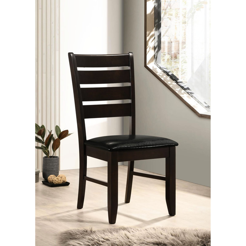 Chaises d'appoint Cappuccino - siège rembourré noir, dossier de table de salle à manger 2 pièces, siège