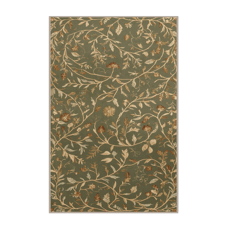 Machine Washable Nature Brown Area Rug, Rectangle 2' x 3'