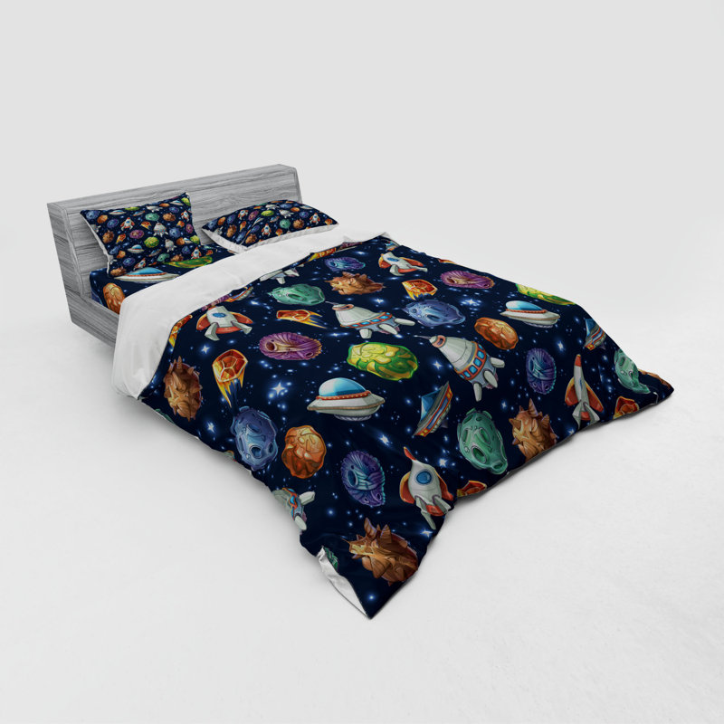 Ensemble de housse de couette space, Housse de couette grand + 3 pièces supplémentair