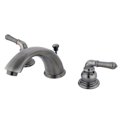 Kingston Brass Magellan Two-Handle 3-Hole Deck Mount Widespread Bathroom Faucet with Retail Pop-Up Drain