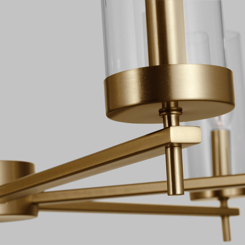 Lustre à neuf lumières Linley, Laiton satiné, non
