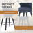 Set of 2 Wingback Swivel Bar Stools - 25" Counter Height Adjustable Stools with Solid Wood Legs & Stain-Resistant Chenille Upholstery for Kitchen Island, Home Bar-99973502