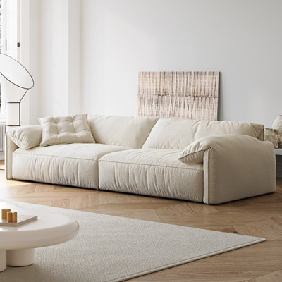 Canapé modulaire en velours blanc