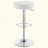 Ramses Chrome And White Adjustable Backless Bar Stool
