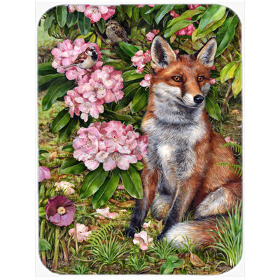 Caroline fox fox dans une planche à découper en verre fleurs